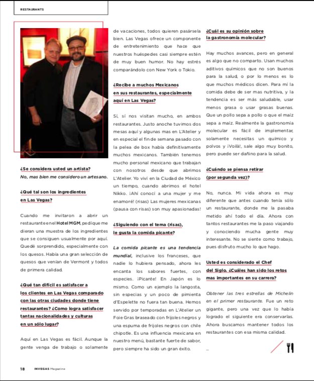 InVEGASMagazine's tweet image. Gracias por tu legado a la cocina mundial Jöel Robuchon.
Recordamos la entrevista a "El Rey Michelin'. Descansa en paz Joël. #RIP #Chef #JoelRobuchon #Michelin #Food #Foodie