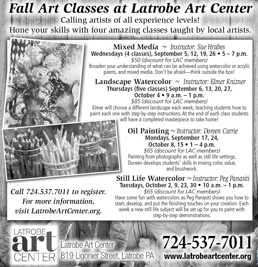 LatrobeArtCtr's tweet image. It may be hot outside, but remember- fall is right around the corner! #FallArtClasses latrobeartcenter.org/class-schedule/