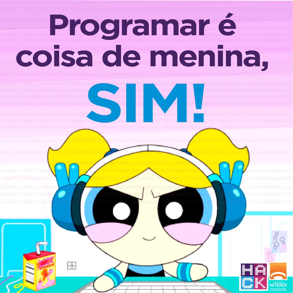 NiteroiPref's tweet image. Meninas,bora programar no Hacknit?#hackathon é uma ótima oportunidade para você, mulher, que adora programar e quer praticar!Traga motivação e ideias para Niterói. Inscrições gratuitas: hacknit.com.br Acesse também: bit.ly/2O9bGPe @hack_nit #meninasqueprogramam