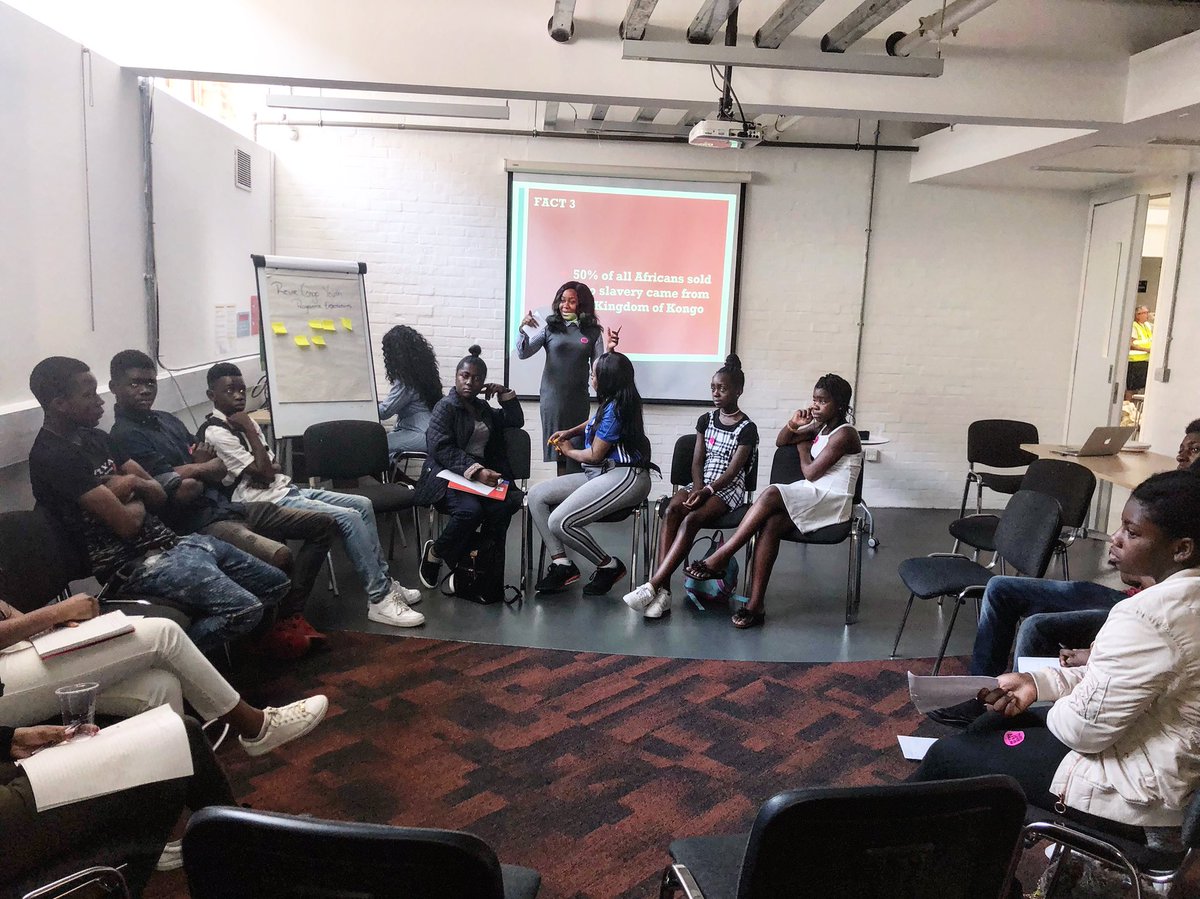 ReviveCongo's tweet photo. Great first day of our youth programme developing the leaders of tomorrow. Thanks to @pizzapilgrims Exmouth Market for the pizza and delicious chocolate dessert pastries & @coopukfood Kentish Town for providing breakfast our young people today! #ReviveCongo https://t.co/X3sLHMNlZO