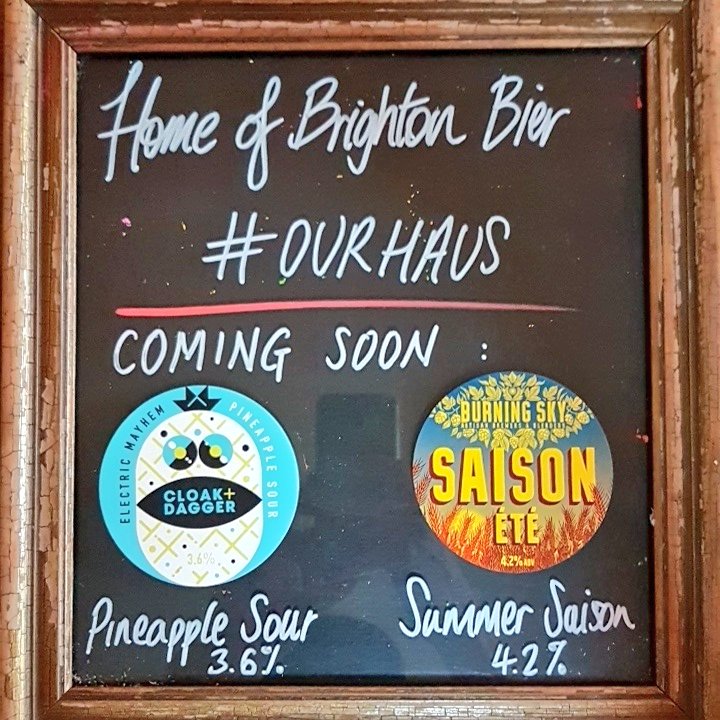 Brighton Bierhaus (@brtnbierhaus) on Twitter photo Coming soon! <a href="/CloakDaggerBrew/">Cloak + Dagger</a> Pineapple Sour - Juicy & easy drinking + <a href="/burningskybeer/">burningskybeer</a> Saison Été - world class example of the style. Perfect for summer drinking 😎🌞🍻 #ourhaus Coming soon! <a href="/CloakDaggerBrew/">Cloak + Dagger</a> Pineapple Sour - Juicy & easy drinking + <a href="/burningskybeer/">burningskybeer</a> Saison Été - world class example of the style. Perfect for summer drinking 😎🌞🍻 #ourhaus