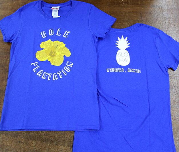 These shirts currently at Dole Plantation were designed by students in our graphic design class! #RealWorldExperience
