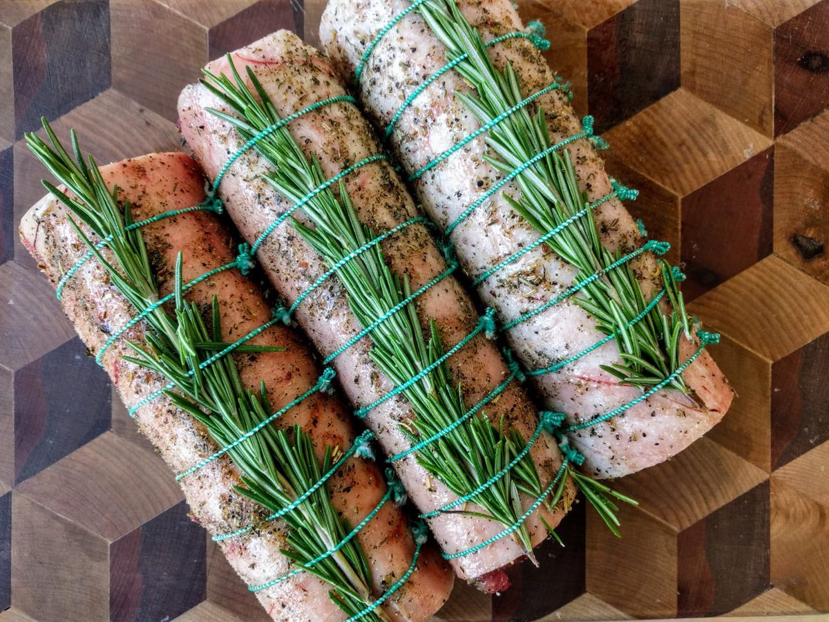 Tasty Treats <a href="/JohnsonButchers/">Johnsons Butchers</a> <a href="/BlythburghPork/">Blythburgh Pork</a> Belly stuffed with Leek &amp; Sage!! Norfolk Bred Lamb Noisette seasoned with Rosemary &amp; Saffron #ArtisanButcher #Shoplocal #Thrapston #Northants