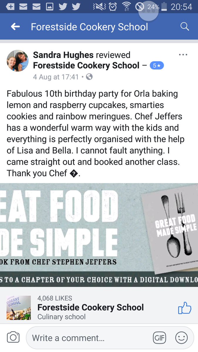 ForestsideCSchl's tweet image. Yet another great review! #cookeryschool #kidsparties #bakeryclasses #cookeryclasses #kidscooking #kids @chef_jeffers