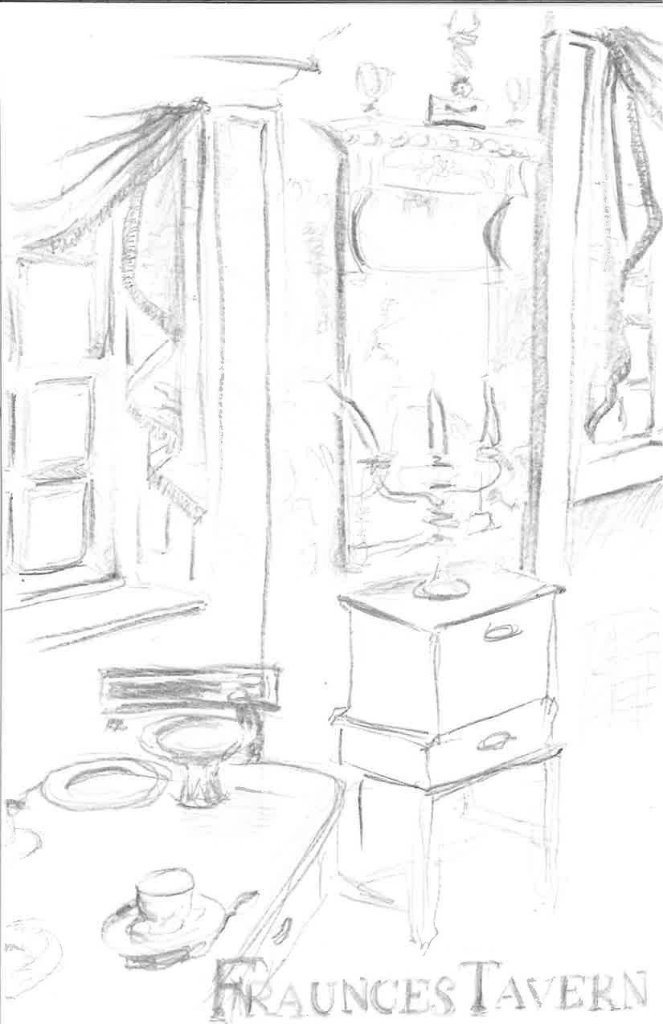 frauncestavern's tweet photo. The #ColoniesInContext sketched by our museum visitors never cease to impress! Check out this depiction of a view of our Clinton Gallery! https://t.co/TivaSkOF5L
