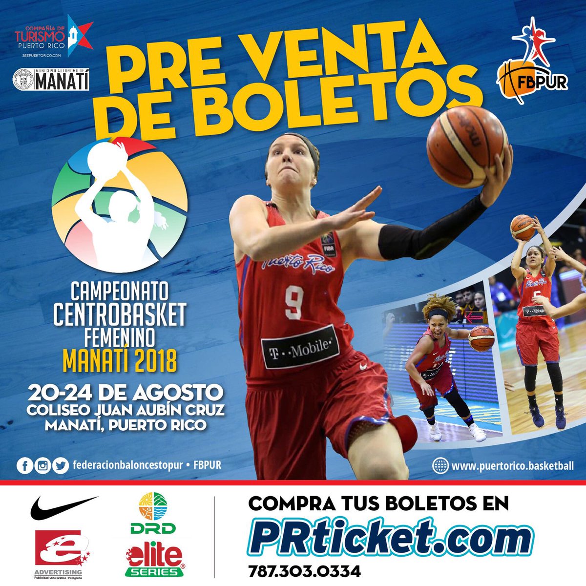 🚨 Ya están a la venta los BOLETOS para el Campeonato #CentrobasketFEM 2018 que se jugará en Manatí, 🇵🇷.

¡Apoya a nuestra #SelecciónPUR en su ruta al Mundial #FIBAWWC!

COMPRA TU BOLETO 🎟 AQUÍ ⬇️
bit.ly/centrobasketfem

Detalles ⬇️
bit.ly/2M4uNMe