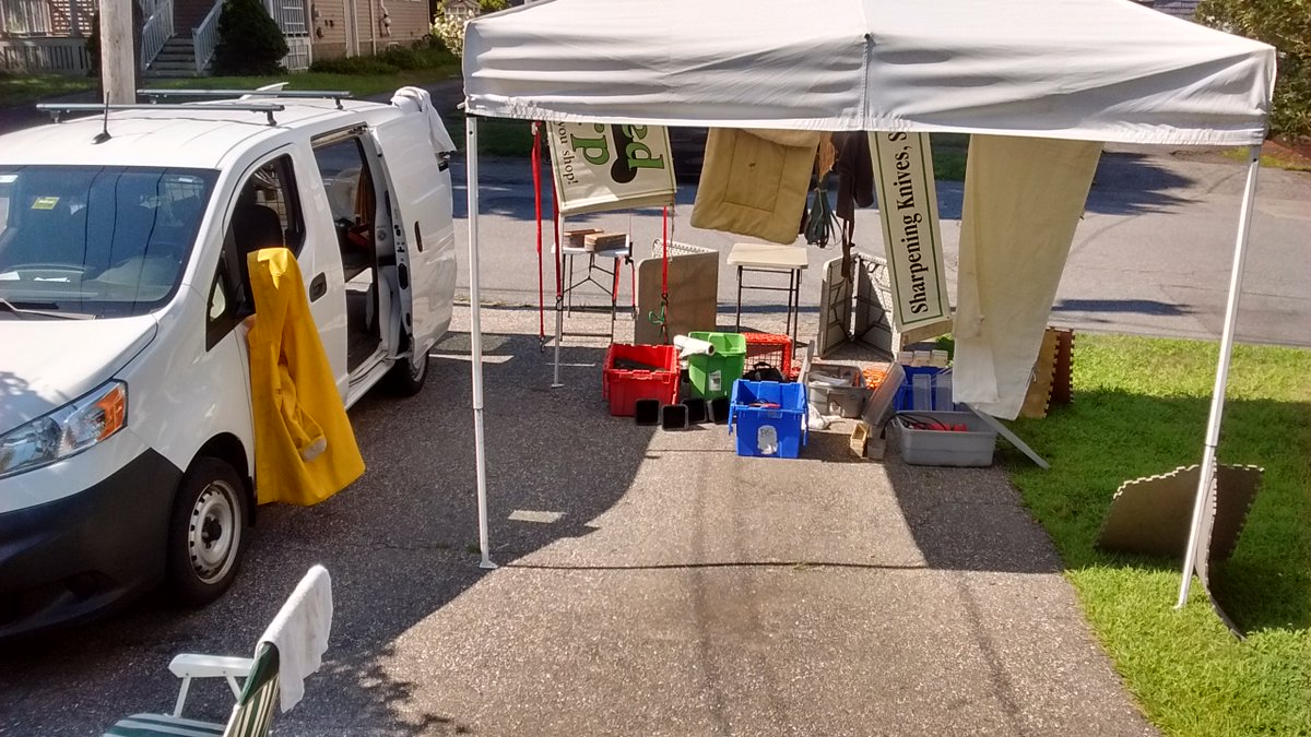 WickedSharpME's tweet image. Drying my equipment out after a rainy farmer's market venue is getting old. Second time this week. Now Wednesday's weather does not look promising.