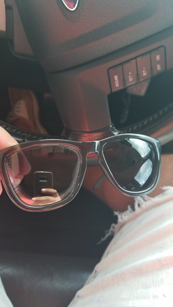 Kluthster's tweet photo. @HawkersCo anyway I could get a replacement lense? Weird film around them and I got these off your Kickstarter page, my absolute favorite! https://t.co/fAYOBKzM1u