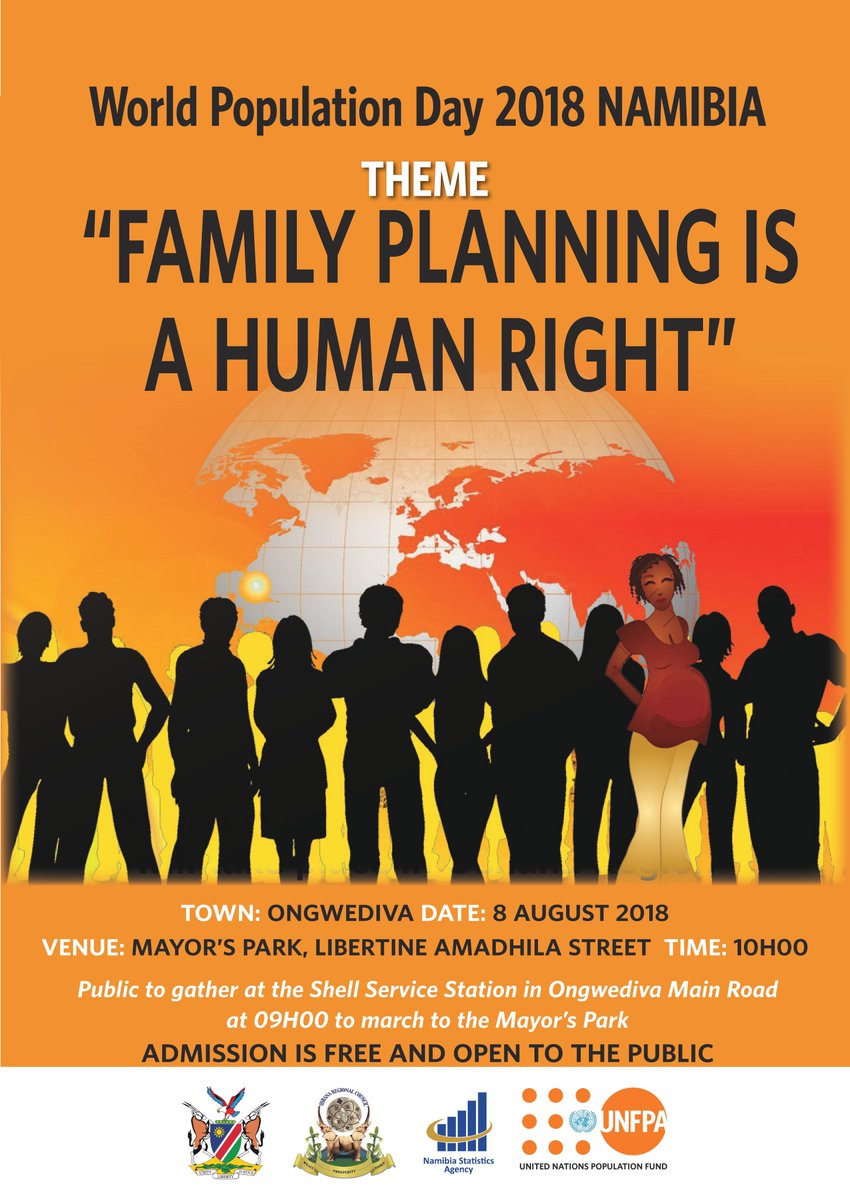UNFPA_Namibia's tweet photo. UNFPA & Health Ministry to launch the #CondomizeCampaign on Wed, 8 August 2018 at the Mayorโs Park in #Ongwediva, #Oshana Region during the #WPD2018 celebrations. The theme is โFamily Planning is a Human Right. Stay tuned or see you there in person. https://t.co/QqpdGZLzuf