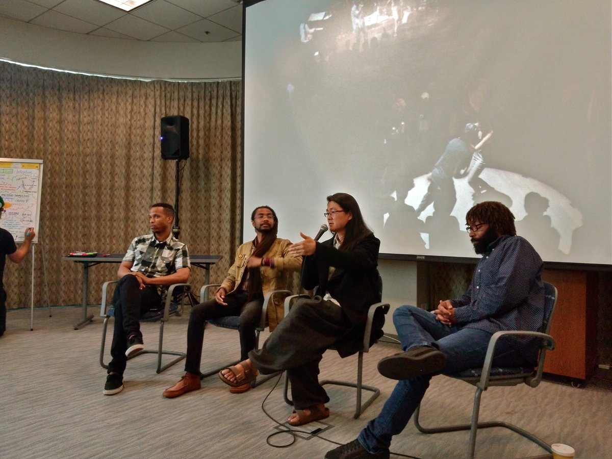 some_deity's tweet photo. Spirited and eloquent morning chat with four of Oakland's preeminent musicians about "method sampling" culture and intention. @MikNawooj https://t.co/uQkkXv3r8t #methodsampling #MusicMavericks #oaklandiscreative #creativemornings #cmINTENTION w/@Oakland_CM #EBMUD #andymadsen_ https://t.co/QGZqY0sxY0