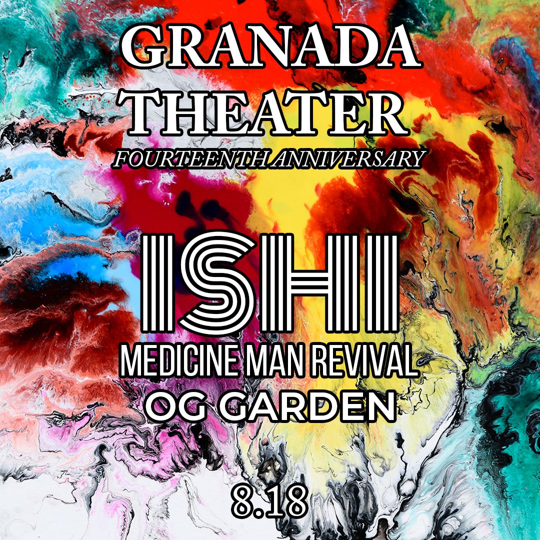 granadatheater's tweet photo. Happy birthday TO US!

Come see our good friends @Ishimusic, @MMRevival_ &amp; @_oggarden next Saturday, August 18th for our 14th anniversary party!

Get ya tixs → https://t.co/YNAD3g6Lai https://t.co/d76jnZNXs8