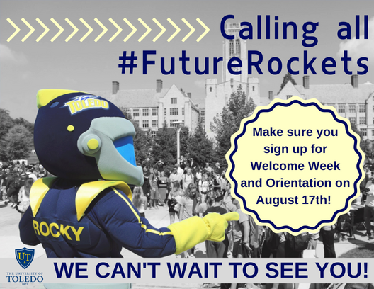We can’t wait to see you on campus next week! Make sure you have signed up for mandatory Orientation on August 17th (tinyurl.com/y9opbvkj) and Welcome Week (tinyurl.com/yc7bngas) #FutureRocket #UTYouKnow
