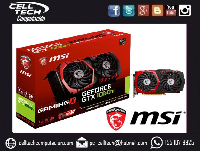 Placa de Video, Nvidia 1050Ti Lleva tus juegos al Maximo.Consultenos !!! #MSI #CELLTECHCOMPUTACION