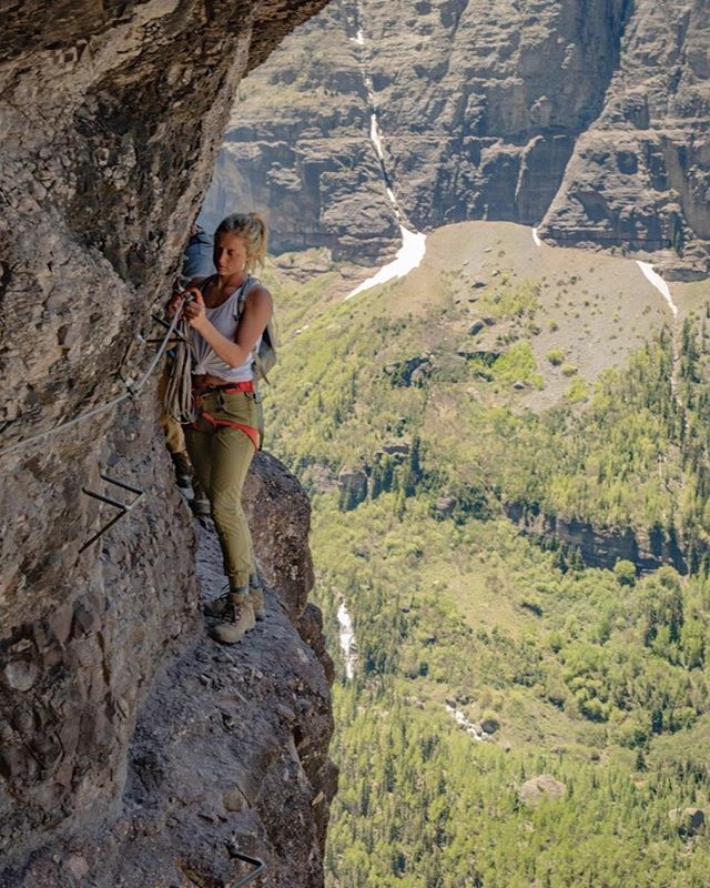 Sherpa ambassadors <a href="/allen_meyer/">allen meyer</a> and @leeemarsh recently visited Telluride, Colorado, and tackled the Via Ferrata in our Devi Ankle Pants. Where will Sherpa gear take you? #WeAreSherpa ift.tt/2OhCGeG
