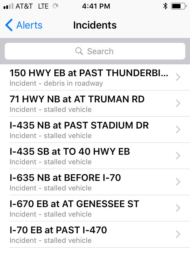KansasCityScout's tweet photo. Current status heading into rush hour.#kctraffic #trafficAPP https://t.co/GtlP54fahg