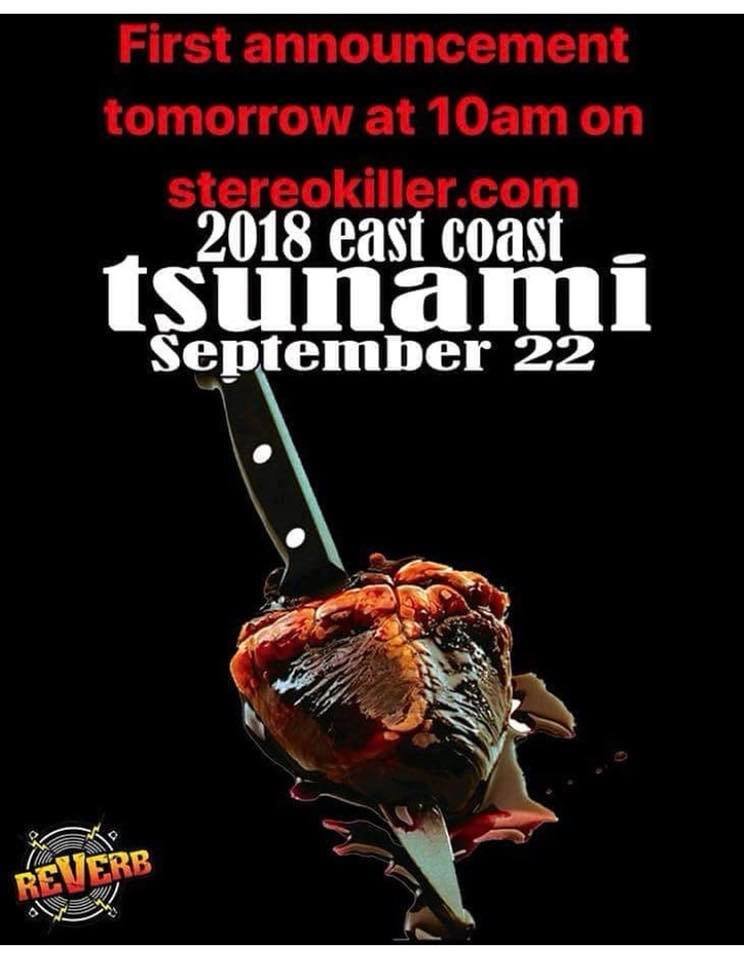 Announcement Tomorrow at 10AM on stereokiller.com #TsunamiFest #EastCoastTsunamiFest #ECT2018