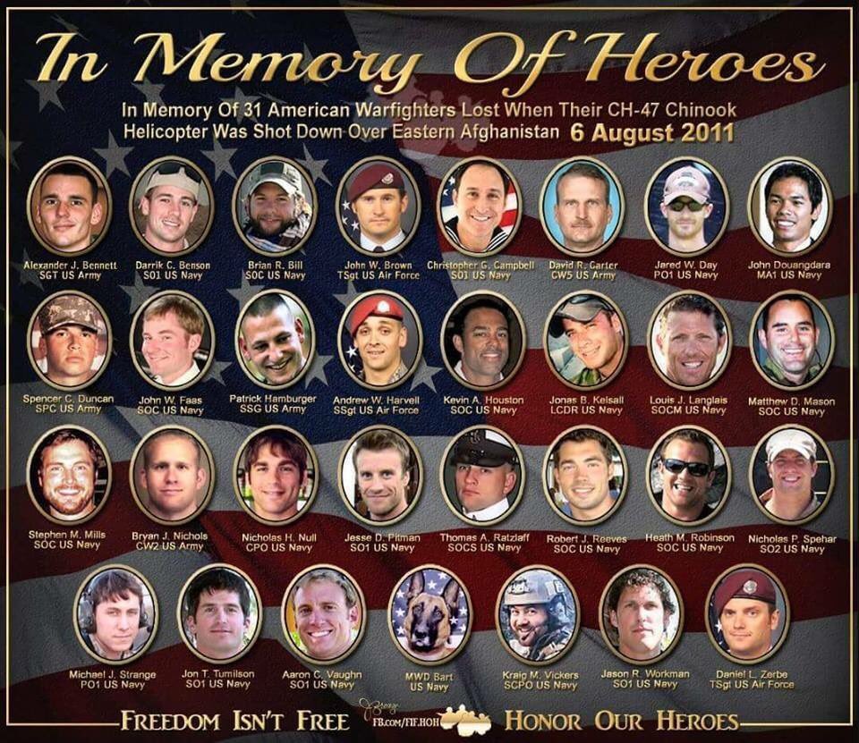 Please Retweet and honor their sacrifice for our safety.  <a href="/USArmy/">U.S. Army</a> <a href="/USNavy/">U.S. Navy</a> @SEALofHonor <a href="/NavySEALMuseum/">Navy UDT-SEAL Museum</a> <a href="/SEALLegacy/">SEAL Legacy</a> <a href="/TheTruth4Kody/">The Truth For Kody®⭐⭐⭐</a> <a href="/JGilliam_SEAL/">Jonathan T Gilliam</a> <a href="/seanhannity/">Sean Hannity 🇺🇸</a>