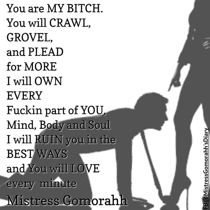 That's Right  #bdsm #Kinky #Erotica #Submission #MistressGomorahh https://t.co/IArWTbGLke<a href="/tag/bdsm"class="tags">#bdsm</a><a href="/tag/kinky"class="tags">#Kinky</a><a href="/tag/erotica"class="tags">#Erotica</a><a href="/tag/submission"class="tags">#Submission</a><a href="/tag/mistressgomorahh"class="tags"><span>#mistressgomorahh</span></a>