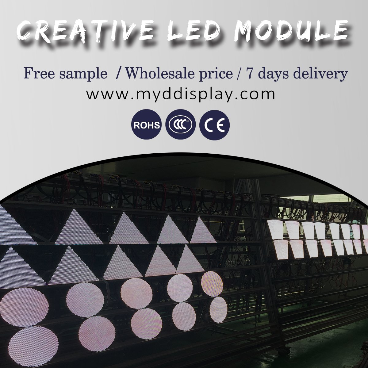 MeiyadCo's tweet image. Creative LED display 
Triangle LED module 
 Sector LED module 
Circular  LED module 
Meiyad live for creativeness. 
#TriangleLEDmodule #SectorLEDmodule  #CircularLEDmodule  #Meiyad
myddisplay.com   sales@mydled.com