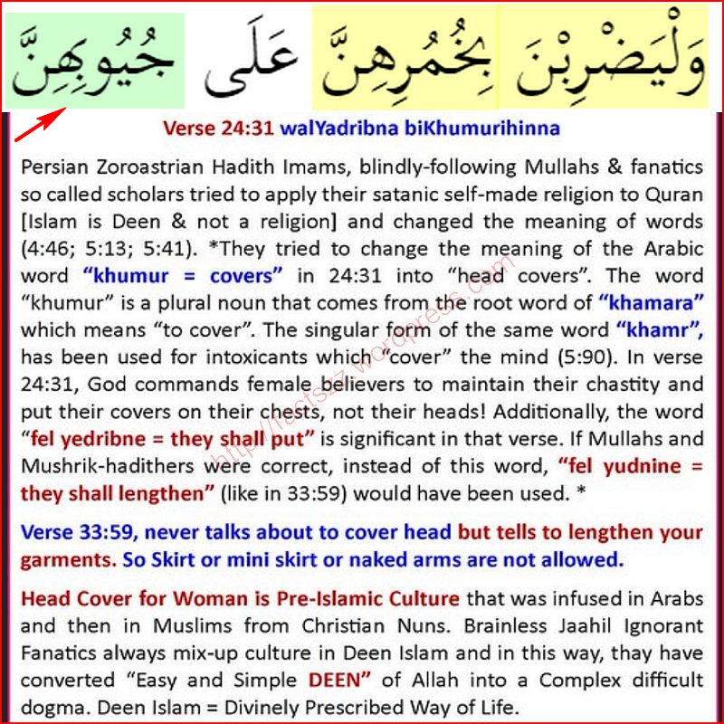 Truthr's tweet photo. @critque2 @bushraamanika Thank U brother. We know nothing #INDEED but we always learn from Great Brains like you, and from Spiritual Personalities like Bhabi Bushra. All a little we know, we present.
Root of word #khimaar is explained>> https://t.co/mVHicNlS2z