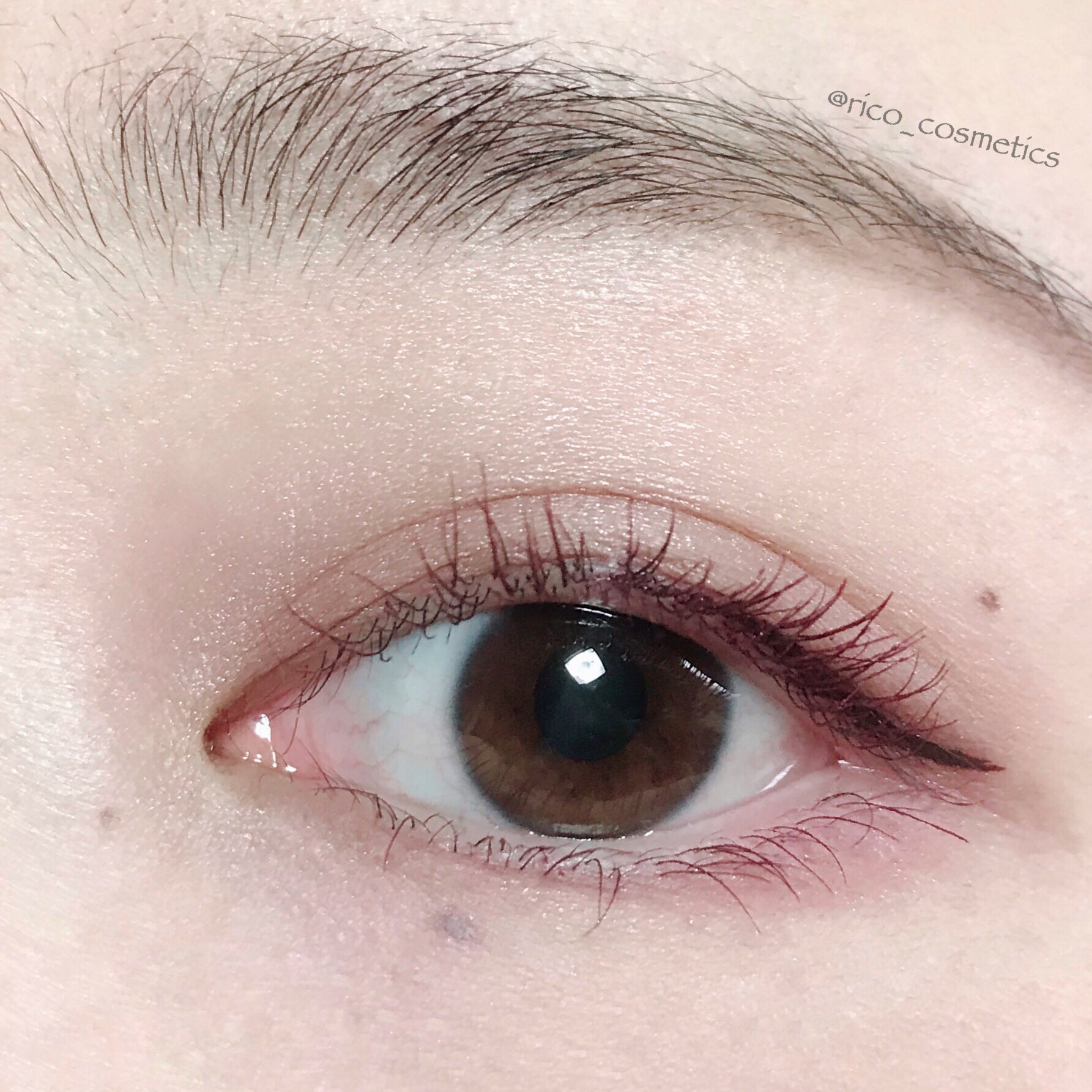 りこ ヒロインメイクのモーヴピンクマスカラ キングダムのバーガンディアイライナーを使ったアイメイク シャドウは色味が控えめになるようにブラシで柔らかく乗せました 一気に秋らしい雰囲気が出て新鮮 アイライナーはダークトーンなので普段のメイクに