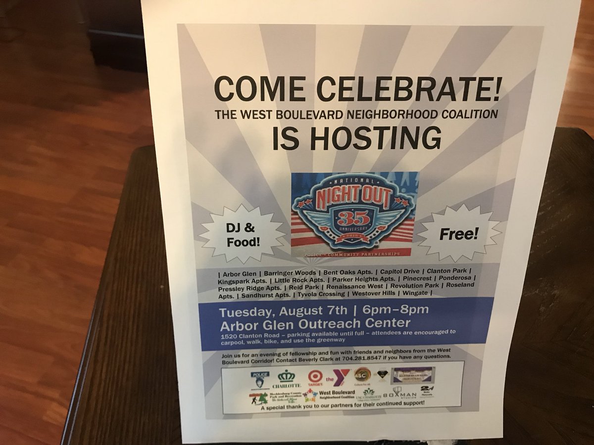 BrendaC71845918's tweet photo. Come Celebrate with The West Blvd neighborhood coalition as we host National Night Out https://t.co/eJO8Q7UYSB