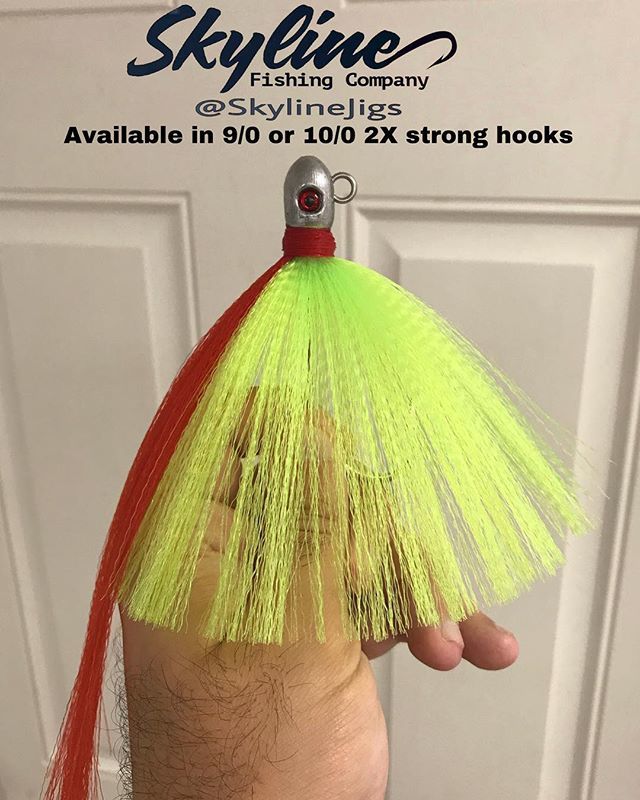 skylinejigs's tweet photo. The “Skyline Bullet Extreme Heavy Duty Flared Jig” (Flare Hawk) Features 3D eyes and is offered with your choice of a 2X strong 9/0 or 10/0 hook. Available in 3/4oz, 1 , 1.25 , 1.5 , 1.75 and 2 oz weight options with your choice of 11 different skirt/tai… https://t.co/ylvu34N17l https://t.co/SFc0AMzCTW