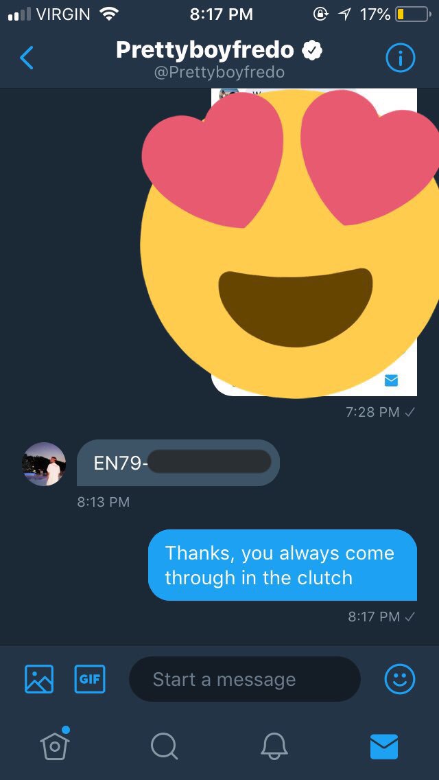 avneeshdaboss's tweet photo. MY BRO FREDO BLESSED ME WITH THE EARLY MADDEN19 CODE!! SSH WE A FAMILY!! MY BIG BRO @Prettyboyfredo ALWAYS LOOKING OUT FOR US! THANKS BIG BRO 🔥🔥💯💯💯🤘🤘ALWAYS GOT US NO MATTER WHAT! #Madden19Grind https://t.co/RqvTHHmnPf