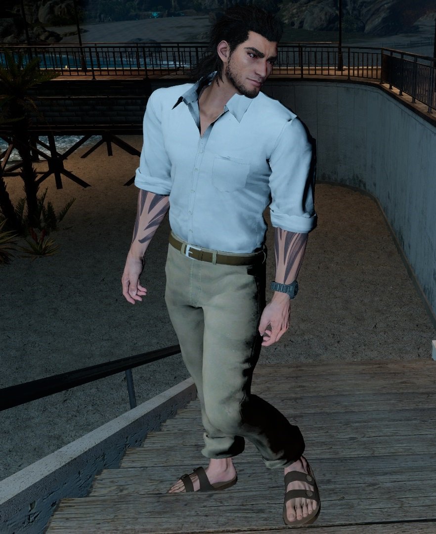 Glorious_Gladio's tweet photo. I've dressed Gladio for a relaxed beach date! Who wouldn't want to have a romantic seaside dinner with him? DL it here: https://t.co/sSiYUfKjDU #FF15 #FF15MOD #FF15WINDOWSEDITION #FFXVMODWATCH https://t.co/vtIpKe6x4F