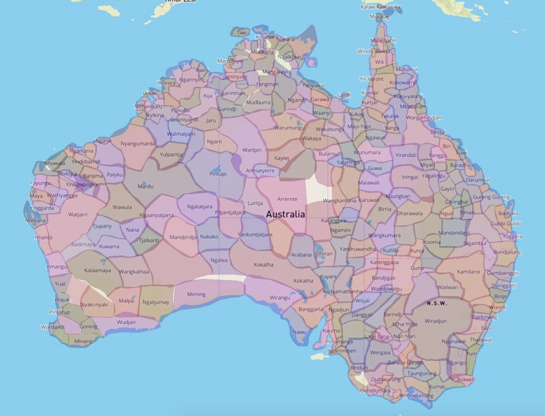 Map Of Australian Indigenous Tribes توییتر \ Per Henningsgaard در توییتر: «I've Seen The Map On The Left  Reproduced Countless Times. It's A Map Of 'All Of The Language Or Tribal Or  Nation Groups Of Indigenous People
