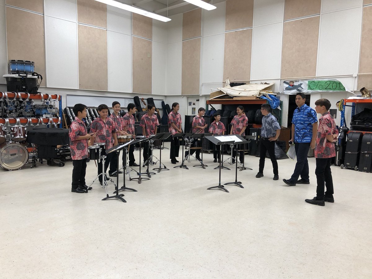 DerrickTsuruda's tweet photo. Zach Morita &amp; students from the percussion ensemble representing @NVMSLancers at Kaiser High School.  Great news segment! #inspirepassion #makeyourmark #bettertogether https://t.co/OUhxtUMXZX