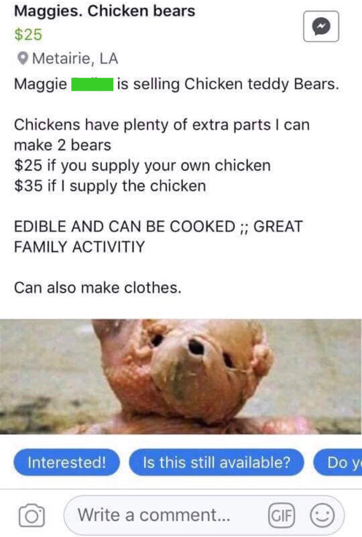 teddy chicken