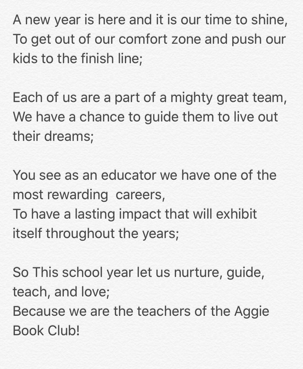 yourstoryABC's tweet photo. ABC cannot wait to start off this year on a high note! Written by one of our very own teachers. #keepbuildingtogether #SeizeTheDay https://t.co/l3ZtMYf4tF