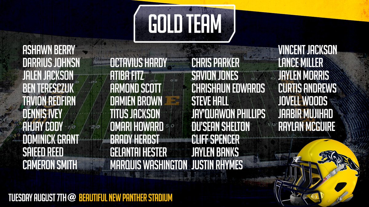 Its official here are the teams for tomorrows inter-squad scrimmage! #BLUEGOLDGAME #EUCLIDMADE