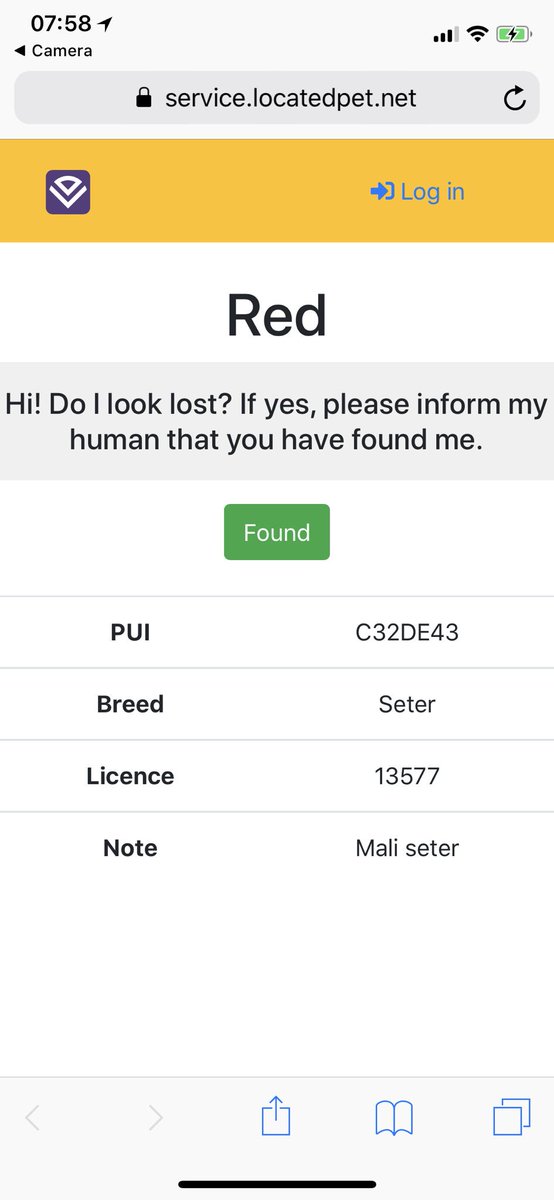 locatedpet's tweet photo. After scanning the QR code located on a collar tag, the founder can share his contact data and his current location. The owner will be texted with a map. Immediately. Worldwide. Always! #welovepets #lostpets #foundpets #founddogs #foundcats #locatedpet https://t.co/701lybtnTg