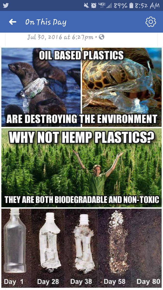 annaimosity39's tweet image. #Oil-basedPlastics are destroying #MotherEarth and its inhabitants #HempBased #plastics are #biodegradable and #non-toxic. What more could we ask for in this self-serving Society.