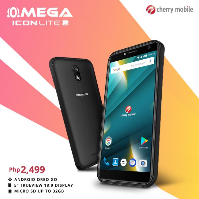 CherryMobilePH's tweet photo. The wait is over!!! Nandito na ang Omega icon Lite 2 na pasok sa budget! Experience Android Oreo (Go Edition) in an 18:9 #TrueViewDisplay for Php2,499. Available at Cherry Mobile stores and kiosks and authorized dealers nationwide. https://t.co/j8FQvVUgEg