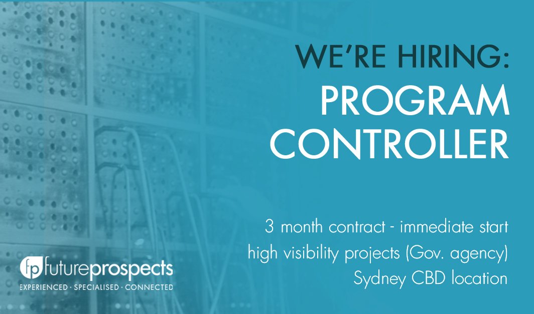 FPcareers's tweet photo. #Immediateopportunity for a motivated #ProgramController to oversee & report on high visibility projects for a large government agency!
Based in #SydneyCBD, this is a 3 month contract with possibility of extending.
Apply NOW!
https://t.co/3R8VwI8DKd @seekjobs #tweetmyjob https://t.co/jn2IwlOhDG
