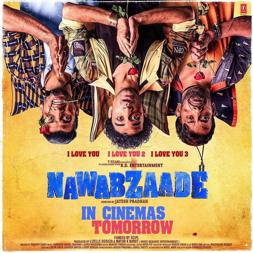 T-Series (@tseries) on Twitter photo Great love comes with great struggle.
Watch the 3 #Nawabzaade battle it out for love in cinemas tomorrow.
Book tickets : bit.ly/Nawabzaade-Tic…
<a href="/dthevirus31/">Dharmesh D</a> <a href="/isha_rikhi/">Isha Rikhi</a> <a href="/TheRaghav_Juyal/">Raghav Juyal</a> <a href="/punitjpathak/">Punit J Pathak</a> <a href="/jayeshpradhan/">Jayesh Pradhan</a> <a href="/remodsouza/">Remo gopi dsouza</a> @lizelle1238 <a href="/NawabzaadeMovie/">Nawabzaade</a> Great love comes with great struggle.
Watch the 3 #Nawabzaade battle it out for love in cinemas tomorrow.
Book tickets : bit.ly/Nawabzaade-Tic…
<a href="/dthevirus31/">Dharmesh D</a> <a href="/isha_rikhi/">Isha Rikhi</a> <a href="/TheRaghav_Juyal/">Raghav Juyal</a> <a href="/punitjpathak/">Punit J Pathak</a> <a href="/jayeshpradhan/">Jayesh Pradhan</a> <a href="/remodsouza/">Remo gopi dsouza</a> @lizelle1238 <a href="/NawabzaadeMovie/">Nawabzaade</a>