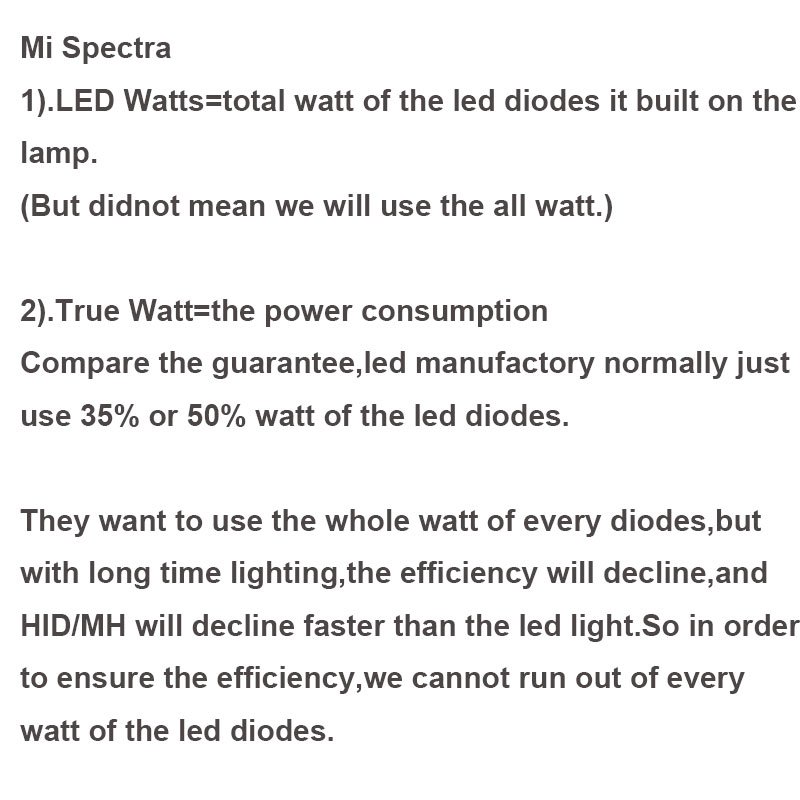 Mispectra's tweet image. "Led Watts "and "True Watt"?What is Blackdogled and Mi spectra's opinion?✔️✔️