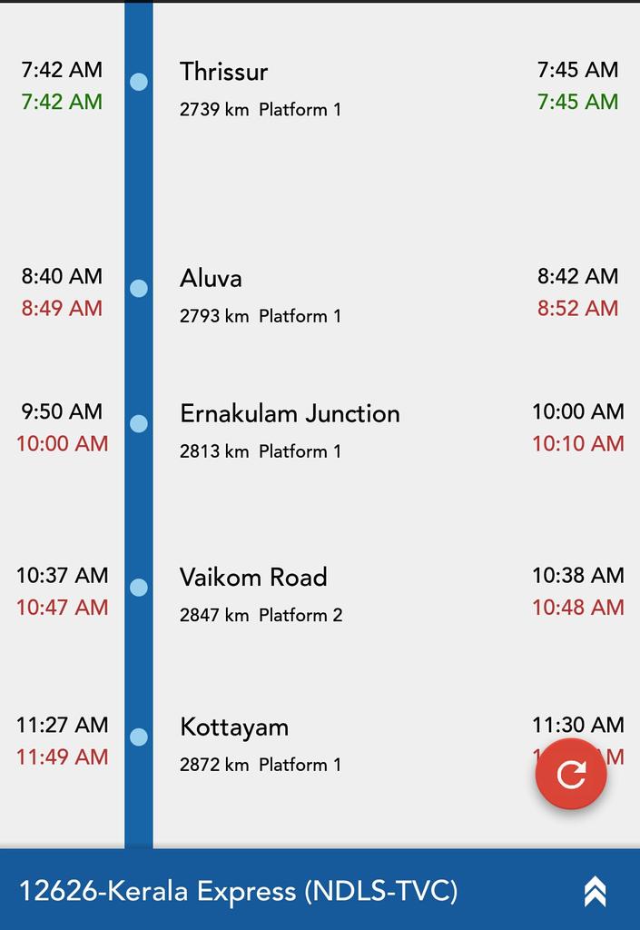 DrASabu's tweet photo. @RailMinIndia 12626 passing through ERN is cited in where is my train app as passing through ERS creating problems. https://t.co/BjaN9A98aC