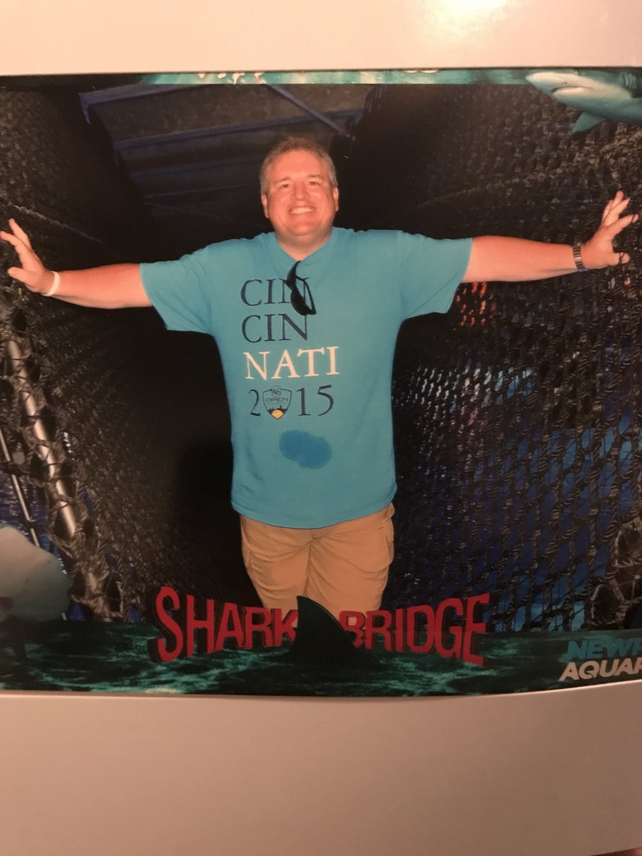 cincygreghoodin's tweet photo. @SharkWeek #SharkAfterDark #SharkWeek @NewportAquarium got a little water on me petting the rays and sharks before crossing the #sharkbridge https://t.co/r7rggS5qs4