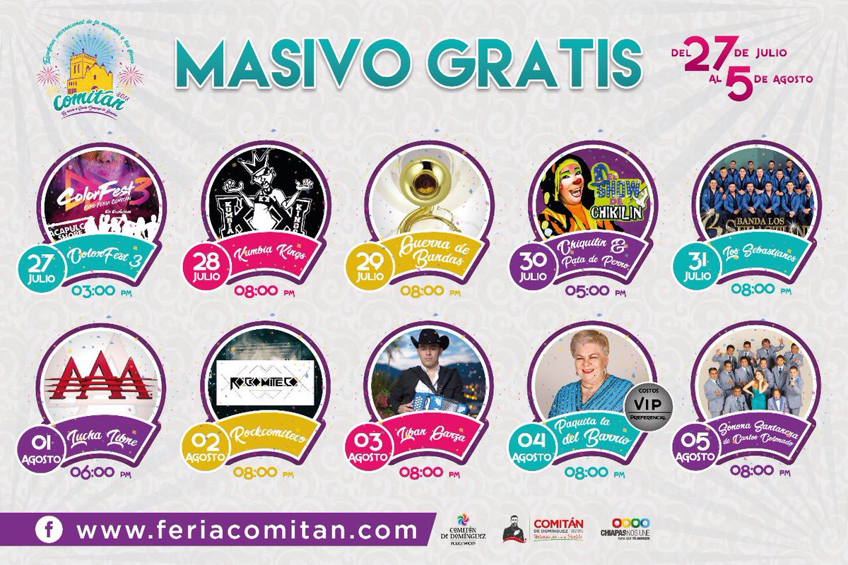 GobiernoComitan's tweet photo. Te esperamos en nuestra Feria Internacional de la Marimba y Las Flores 🌷 #Comitán2018 https://t.co/KqPsPA9AlV
