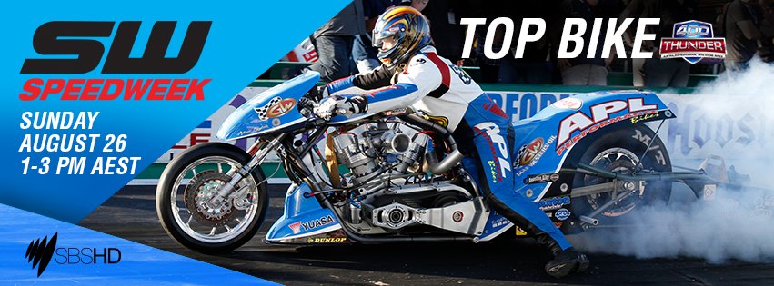LAYTONRACING1's tweet photo. Coming to @speedweeksbs in HD on Sunday, August 26th from 1pm AEST. Featuring Top Bike &amp; Pro Stock Bike action from the Gulf Western Oil 51st Winternationals
#dragracing #adamlaytonmotorsport #nitro #harleydavidson #dragbike https://t.co/dS275VbnWS