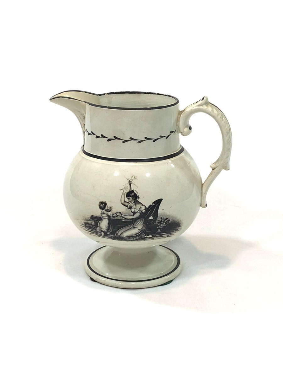 etsy.com/listing/617674… Antique English Bat Printed Creamware Jug. Georgian Era Ceramics. #antiques #creamware #englishpottery #georgian #motherchild #etsystore #etsy