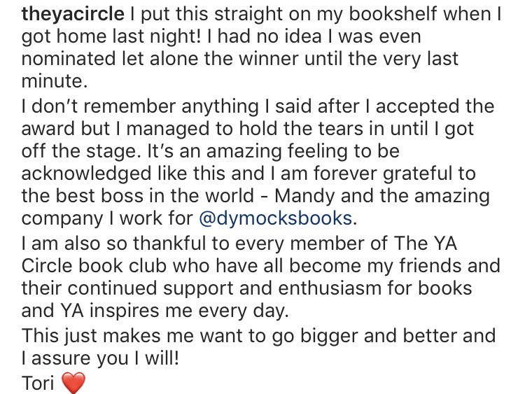 theyacircleADL's tweet photo. Still can’t get over this! Thank you for all the lovely messages, emails and tweets ❤️ 
I had the most amazing time at the @Dymocksbooks Conference and this was the icing on the cake. #DymCon18 https://t.co/SBcl5445AQ