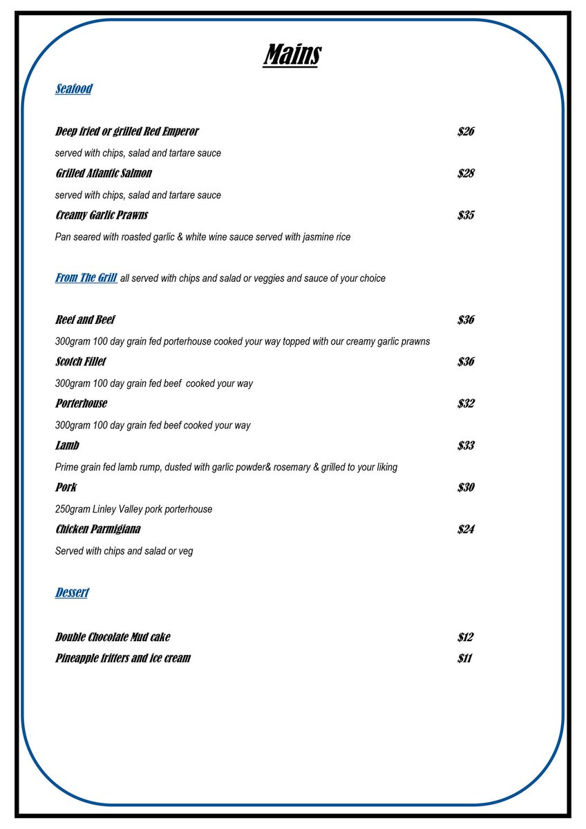 Mingenew Hotel Motel is opening tomorrow - Friday 27th July.
Menu is available for Lunch and Dinner
Lunch 12noon - 2pm
Dinner 6pm - 8:30pm
To make a group booking/reservation please call Terry 0429997699 or Adrian 0400554782
