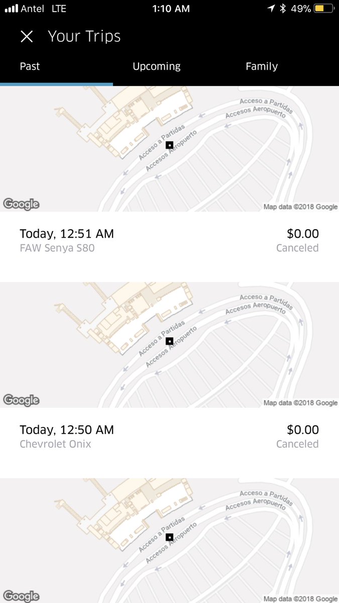 En aeropuerto cancelan ubers al instante, tienen matrículas y nombres falsos, y te escriben por privado para llevarte por fuera de la plataforma. Me pasó varias veces. <a href="/Uber_UY/">Uber Uruguay</a> a verificar cuentas y mejorar servicio!