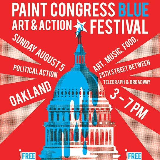 BatalaSF's tweet photo. Join #BatalaSF in Oakland for a fun, free block party where participants can find out ways to stop Trump and the Republican agenda. Food, music, activist art, performance. 25th St. (between Telegraph and Broadway) in Oakland.  Sunday afternoon, August 5, 2018 from 3pm-7pm. Free! https://t.co/eRmLxOG04f