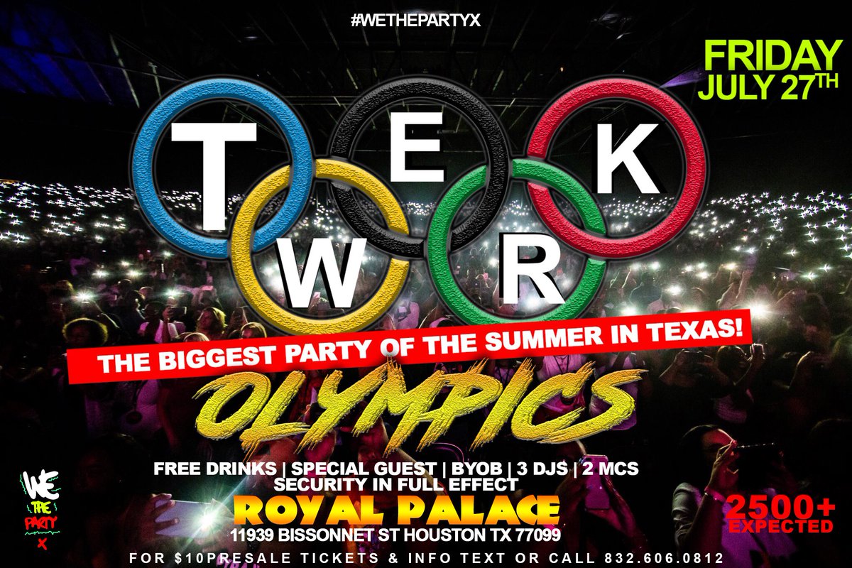 Partylife_HTX's tweet photo. THIS FRIDAY 🗣

EVERYONE FREE TILL 10PM W REPOST FLYER ‼️ 

GREEKS &amp; LEO'S FREE TIL 11PM W REPOST FLYER!

BYOB | FREE JUNGLE JUICE | TWERK CONTEST 👀 FREE PARKING😎 #TwerkOlympics 🍑🏆

 INFO @Djfortiune 

#Txsu22 #Txsu21 #uh22 #uh21 #pvamu21 #pvmau22 #shsu21 #shsu22 https://t.co/cPiQZwMks0